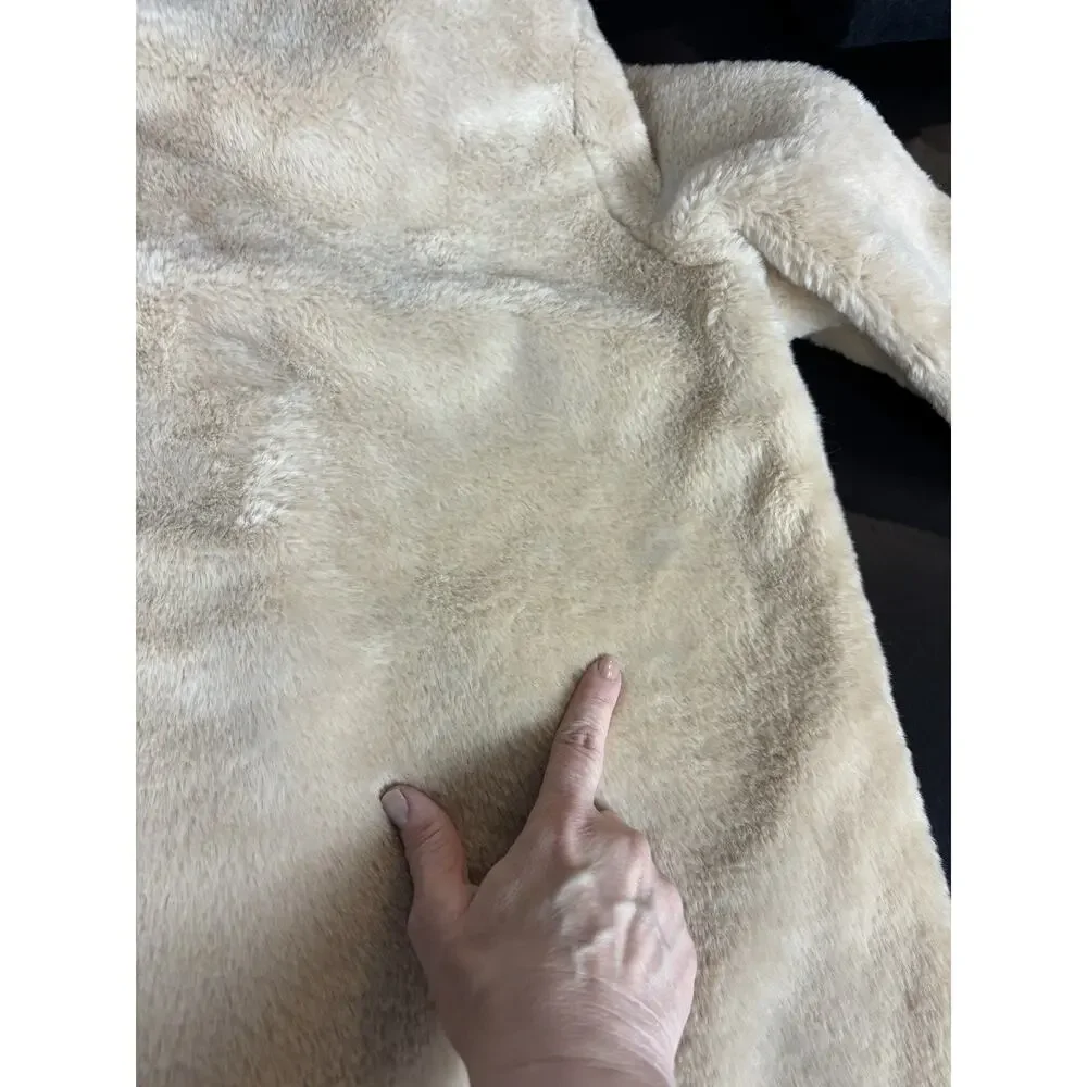 Apparis Rose Faux Fur Tan Moto Jacket Winter Coat Fall Zip Collared Teddy Bear